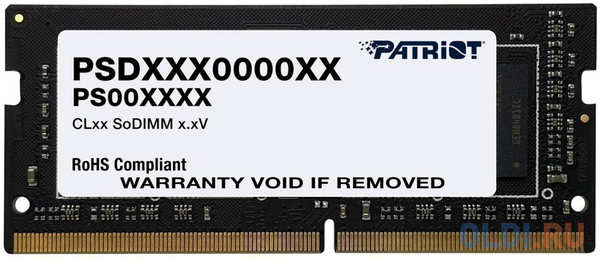 Оперативная память для ноутбука Patriot Signature Line SO-DIMM 32Gb DDR4 2666 MHz PSD432G26662S 4348658708