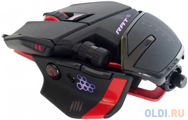 Игровая мышь Mad Catz R.A.T. 6+ чёрная (PMW3360, Omron, USB, 11 кнопок, 12000 dpi, RGB подсветка)