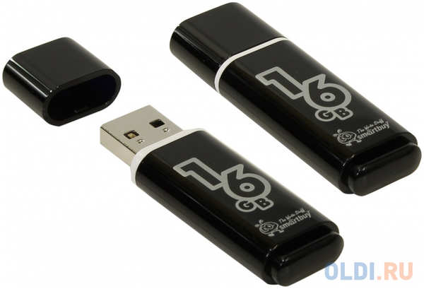 Флешка 16Gb Smart Buy Glossy USB 2.0 USB 2.0 черный 4348844736