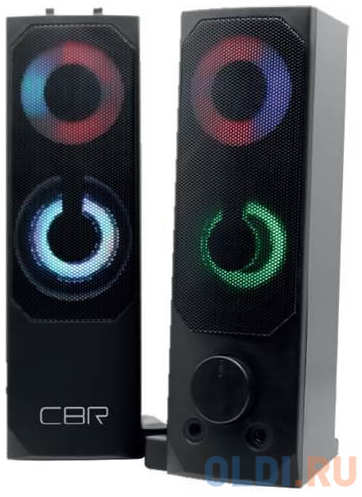 CBR CMS 514L Black, Акустическая система 2.0, питание USB, 2х3 Вт (6 Вт RMS), пластик, RGB-подсветка, конструкция-транформер, 3.5 мм лин. стереовход 4348848495