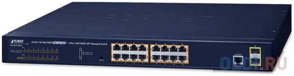 Planet IPv6/IPv4, 16-Port Managed 802.3at POE+ Gigabit Ethernet Switch + 2-Port 100/1000X SFP (220W) 4348860308