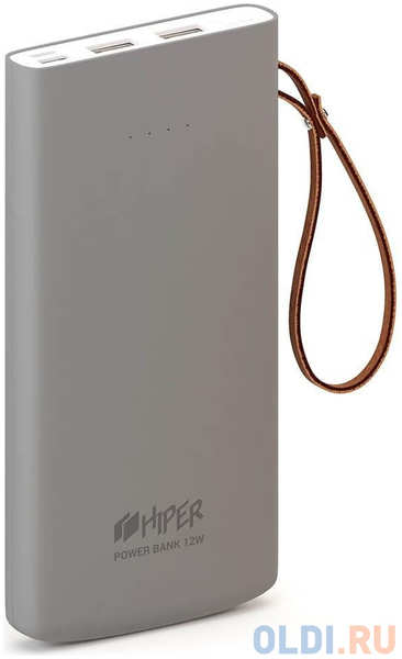 Аккумулятор HIPER Внешний аккумулятор HIPER TRAVEL10K Li-Pol 10000 mAh Soft-touch 3A+3A 2xUSB 1xType-C серый 4348860693