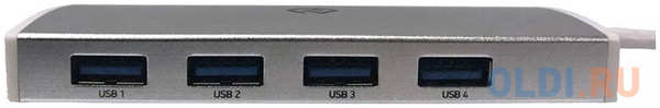 Разветвитель USB Type-C Digma HUB-4U3.0-UC-S 4 х USB 3.0 серебристый 4348863006