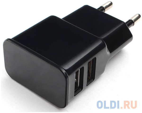 Сетевое зарядное устройство Cablexpert MP3A-PC-12 2.1A 2 х USB черный 4348863416