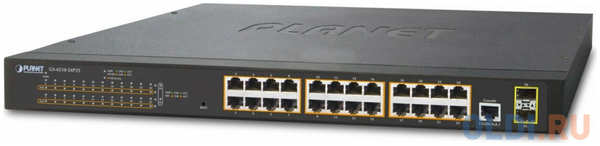 Planet IPv4, 24-Port Managed 802.3at POE+ Gigabit Ethernet Switch + 2-Port 100/1000X SFP (300W) 4348870155