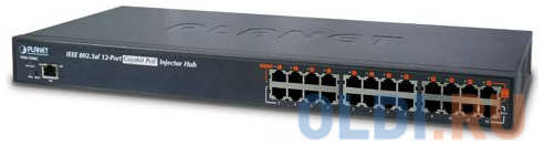 Planet 12-Port 802.3at Managed Gigabit Power over Ethernet Injector Hub (full power - 200W) 4348872378