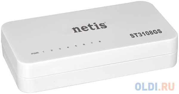 Netis ST3108GS Неуправляемый коммутатор неуправляемый, настольный, порты 10-100Base-TX: 8 шт