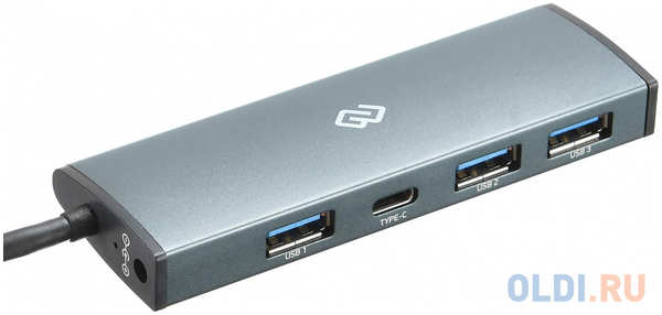 Разветвитель USB Type-C Digma HUB-3U3.0С-UC-G 3 х USB 3.0 USB Type-C серый 4348879268