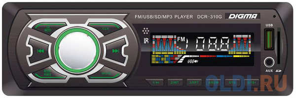 Автомагнитола Digma DCR-310G USB MP3 FM 1DIN 4x45Вт черный 4348907540