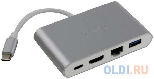 VCOM Telecom Кабель-адаптер USB3.1 Type-CM--HDMI+USB3.0+RJ45+PD charging VCOM CU455 434949502