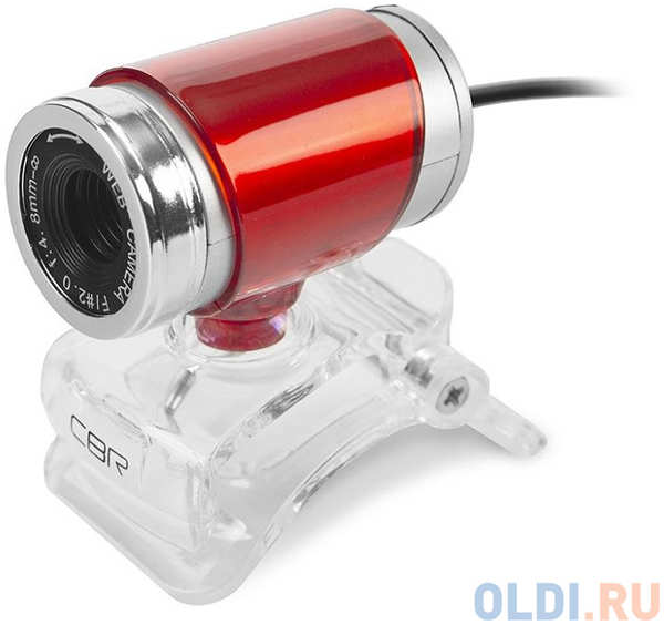 Веб-камера CBR CW 830M Red с матрицей 0,3 МП, 640х480, USB 2.0, встроенный микрофон, руч. Фокус., крепление на мониторе, кабель 1,4 м, цвет красный 434967591