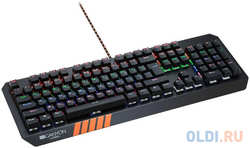 Клавиатура игровая механическая Hazard CANYON 104 клавиш, 17 ″горячих″ клавиш, 20 видов подсветки, черная