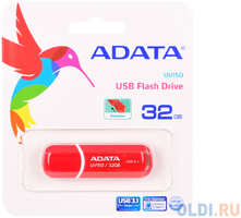 A-Data Внешний накопитель 32GB USB Drive ADATA USB 3.1 UV150 красная 90/20 МБ/с AUV150-32G-RRD