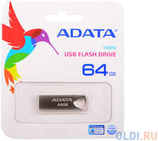 A-Data Внешний накопитель 64GB USB Drive ADATA USB 2.0 UV210 золотой мет. AUV210-64G-RGD