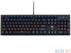Клавиатура игровая механическая Gembird KB-G550L, USB, черн, 104 клавиши, подсветка 7 цветов, 20 режимов, FN, кабель тканевый 1.8м