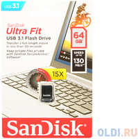 Внешний накопитель 64GB USB Drive <USB 3.1 Sandisk ULTRA FIT черный (SDCZ430-064G-G46)