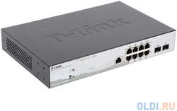 Коммутатор D-Link DGS-1210-10P / ME / A1A Управляемый коммутатор 2 уровня с 8 портами 10 / 100 / 1000Base-T и 2 портами 1000Base-X SFP (8 портов с поддержкой (DGS-1210-10P/ME/A1A)