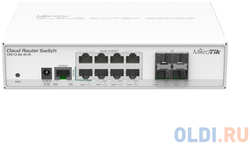 Коммутатор MikroTik CRS112-8G-4S-IN Cloud Router Switch 112-8G-4S-IN with QCA8511 400Mhz CPU, 128MB RAM, 8xGigabit LAN, 4xSFP, RouterOS L5, desktop ca