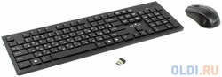 Клавиатура + мышь Oklick 250M клав:черный мышь:черный USB беспроводная slim (MK5301 250M)