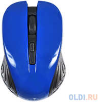 Мышь Oklick 545MW черный / синий оптическая (1600dpi) беспроводная USB (4but) (545MW TM-5500 BLUE)