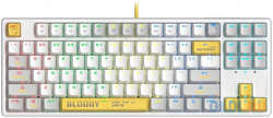 Клавиатура A4TECH Bloody S87 Energy, USB, белый желтый [s87 usb energy white] (S87 USB  ENERGY WHITE)