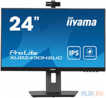 Монитор Iiyama 23.8″ ProLite XUB2490HSUC-B5 черный IPS LED 16:9 HDMI M / M Cam матовая HAS Piv 250cd 178гр / 178гр 1920x1080 60Hz VGA DP FHD USB 4.9к