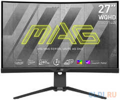 Монитор MSI 27″ MAG 275CQRXF VA LED 1ms 16:9 HDMI полуматовая HAS 300cd 178гр/178гр 2560x1440 240Hz FreeSync DP WQ USB 5.8кг