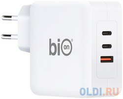 Bion Сетевое Зарядное Устройство, GaN, USB-A + 2*USB-C, PowerDelivery, 100 Вт, [BXP-GAN-PD-A2C-100W]