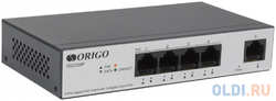 Origo Unmanaged Switch 4x1000Base-T PoE, 1x1000Base-T, PoE Budget 60W, Long-range PoE up to 250m, metal case