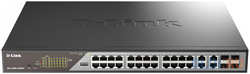 D-Link Smart L2 Surveillance Switch 24х1000Base-T PoE (8 PoE ports 802.3bt 90W), 4xCombo 1000Base-T PoE / SFP, PoE Budget 518W, Long-range PoE up to 250 (DSS-200G-28MPP/A1A)
