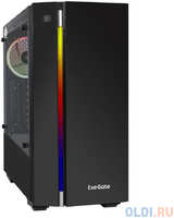 Корпус Miditower ExeGate EVO-9201-NPX500 (ATX, БП 500NPX с вент. 12см, с окном, 2*USB+1*USB3.0, HD аудио, черный, 1 вент. с RGB подсветкой) (EX283744RUS)