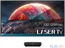 Телевизор Laser Hisense 100″ Laser TV 100L9H черный 4K Ultra HD 60Hz DVB-T DVB-T2 DVB-C DVB-S DVB-S2 USB WiFi Smart TV