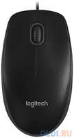 Мышь Logitech B100 (черная, оптическая 800dpi, USB, 1.8м) (арт. 910-005547, M/N: M-U0026)