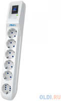 Сетевой фильтр Pilot L GP 6 розеток (5 евро + 1GP) 10 м/ Surge protector Pilot L GP 6 outlets (5 EUR + 1GP) 10 m white