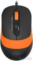 Мышь A4Tech Fstyler FM10S черный / оранжевый оптическая (1600dpi) silent USB (4but) (FM10S USB ORANGE)