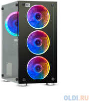 Корпус Minitower ExeGate Mistery X2-NPX500 (mATX, БП 500NPX с вент. 12 см, 2*USB+1*USB3.0, аудио, 4 вент. 12см с RGB подсветкой, боковая панел