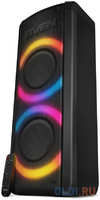 Мобильные колонки SVEN PS-710 2.0 чёрные (2x50 W, mini Jack, 2 х 6.35 мм Jack, USB, NFC, Bluetooth, FM, micro SD, ПДУ, 4400 мA, RGB подсветка)