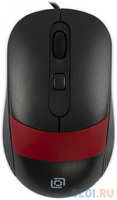 Мышь Oklick 310M, оптическая, проводная, USB, черный и красный [1869102]