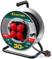 KRAFTOOL K-315, КГ, 3 x 1.5 мм2, 30 м, 3700 Вт, IP44, силовой удлинитель на стальной катушке (55085-30)