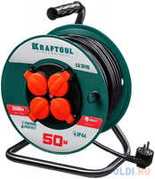 KRAFTOOL P-315, ПВС, 3 x 1.5 мм2, 50 м, 3500 Вт, IP44, силовой удлинитель на катушке (55084-50)