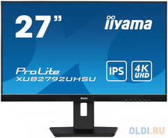 Монитор Iiyama 27″ XUB2792UHSU-B5 IPS LED 16:9 DVI HDMI M/M матовая HAS Piv 350cd 178гр/178гр 3840x2160 60Hz DP 4K USB 6.7кг