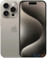 Смартфон Apple A3104 iPhone 15 Pro 128Gb титан моноблок 3G 4G 2Sim 6.1″ 1179x2556 iOS 17 48Mpix 802.11 a / b / g / n / ac / ax NFC GPS GSM900 / 1800 TouchSc (MV933CH/A)