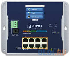 PLANET IP30, IPv6 / IPv4, L2+ 8-Port 10 / 100 / 1000T 802.3at PoE + 2-Port 1G / 2.5G SFP Wall-mount Managed Switch with LCD touch screen (-20~70 degrees C, du (WGS-5225-8P2SV)