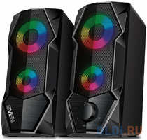 Колонки Sven 4210 2.0 чёрные (2x3W, USB, RGB подсветка)