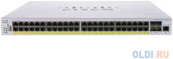 Cisco CBS350 48x10/100/1000 PoE+ ports 370W power budget, 4x 1Gb SFP uplink, 1xFan, Mounting Kit, CBS350-48P-4G