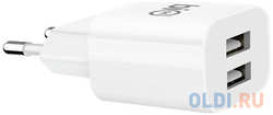 Bion Сетевое Зарядное Устройство, 2*USB-A, 10 Вт, [BXP-ADP-2A-10W]