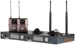 Радиосистема [T-521UL] ITC, UHF двухканальная радиосистема с двумя петличными микрофонами. LCD дисплей. True Diversity. Частотный диапазон 470-510 MHz
