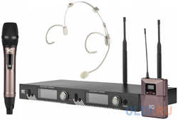 Радиосистема [T-521UV] ITC, UHF двухканальная радиосистема с головным и ручным микрофонами. LCD дисплей. True Diversity. Частотный диапазон 470-510 MH