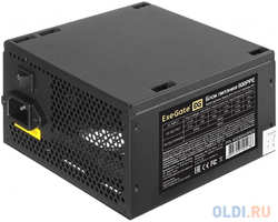 Блок питания 600W ExeGate 600PPE (ATX, APFC, PC, КПД 80% (80 PLUS), 12cm fan, 24pin, (4+4)pin, PCIe, 5xSATA, 3xIDE, FDD, black, кабель 220V в комплект (EX260643RUS-PC)
