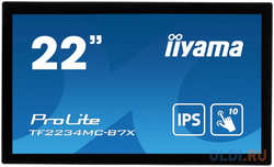 IiYama Монитор LCD 21.5'' [16:9] 1920х1080(FHD) IPS, nonGLARE, TOUCH, 350cd / m2, H178° / V178°, 1000:1, 16.7M, 8ms, VGA, HDMI, DP, Open frame, 3Y, Bla (TF2234MC-B7X)